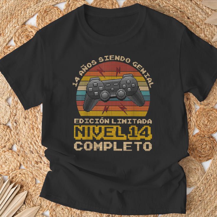 Regalo De Cumpleaños 14 Años Gamer Nivel 14 Completo Camiseta unisex Regalos para ancianos