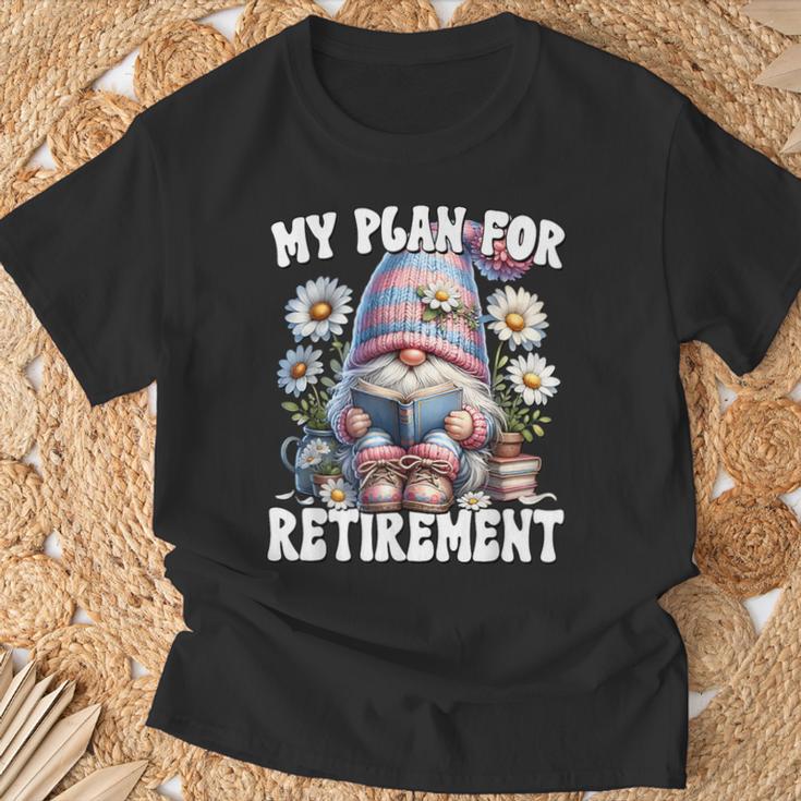Retired Teacher Gnome Reading A Book Retirement Plan T-Shirt Gifts for Old Men Retired Teacher Gnome Reading A Book Retirement Plan T-Shirt Gifts for Old Men