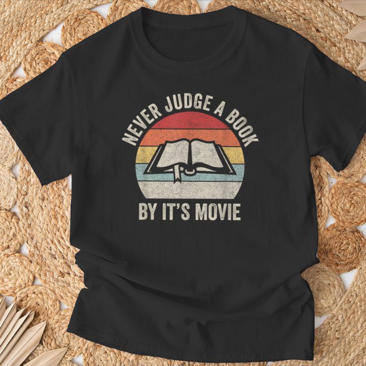 Retro Never Judge A Book By Its Movie Shirt Book Reader T-Shirt Gifts for Old Men Retro Never Judge A Book By Its Movie Shirt Book Reader T-Shirt Gifts for Old Men