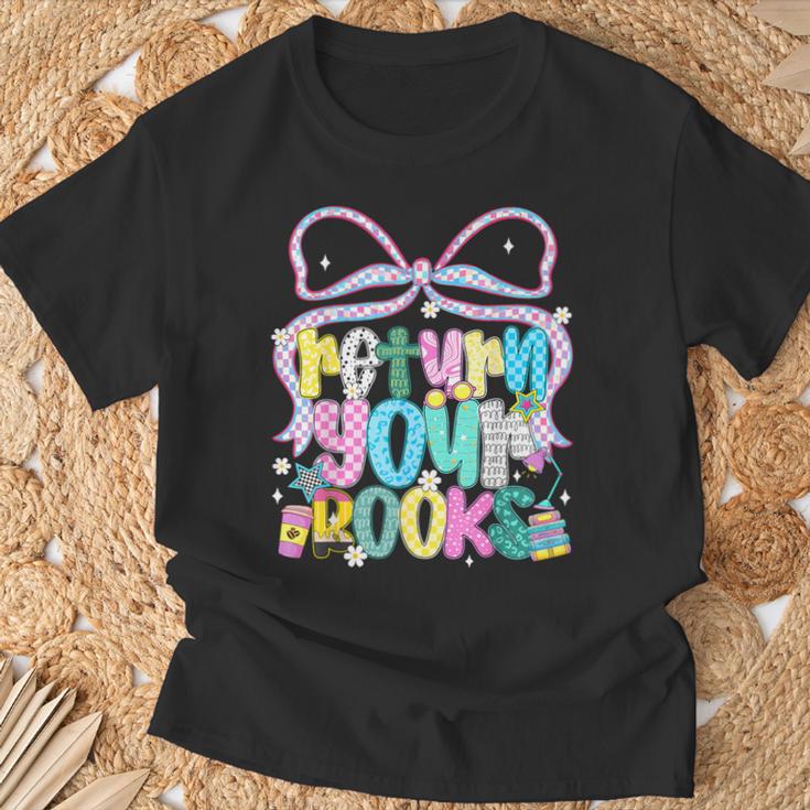 Return Your Books End School Year School Librarian Teacher T-Shirt Gifts for Old Men