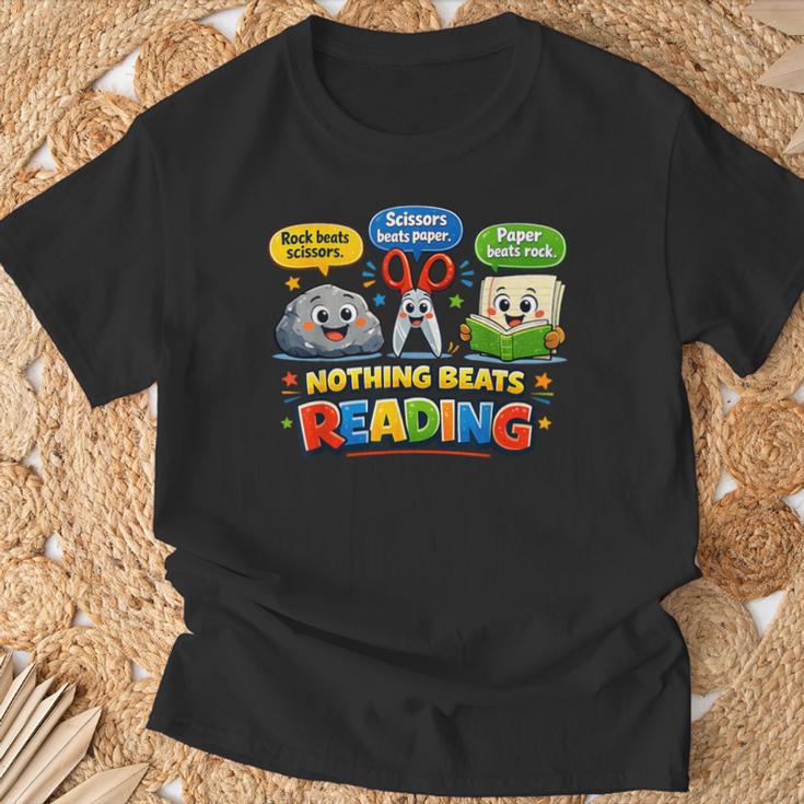 Rock Paper Scissors Nothing Beats Reading Book Lovers T-Shirt Gifts for Old Men Rock Paper Scissors Nothing Beats Reading Book Lovers T-Shirt Gifts for Old Men