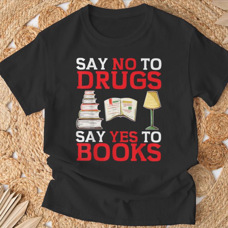 Say No To Drugs Say Yes To Books Red Ribbon Week Awareness T-Shirt Gifts for Old Men Say No To Drugs Say Yes To Books Red Ribbon Week Awareness T-Shirt Gifts for Old Men