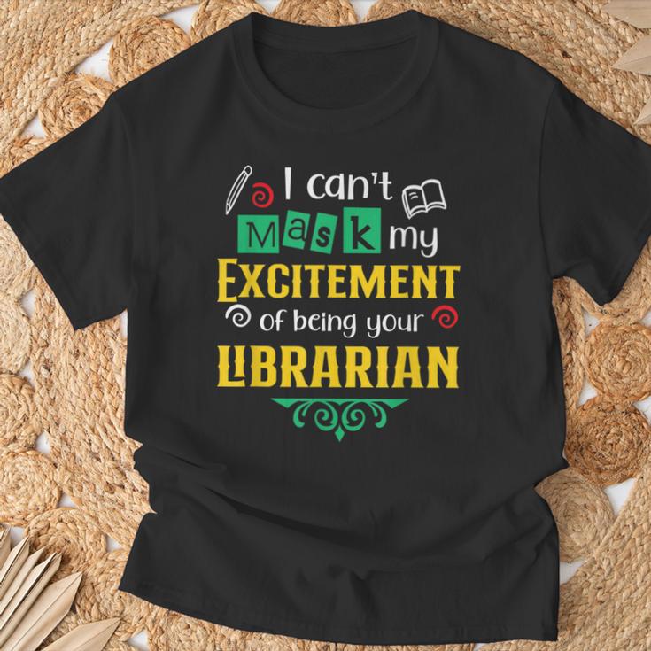 School Librarian Assistant Mask Book Reading Library T-Shirt Gifts for Old Men School Librarian Assistant Mask Book Reading Library T-Shirt Gifts for Old Men