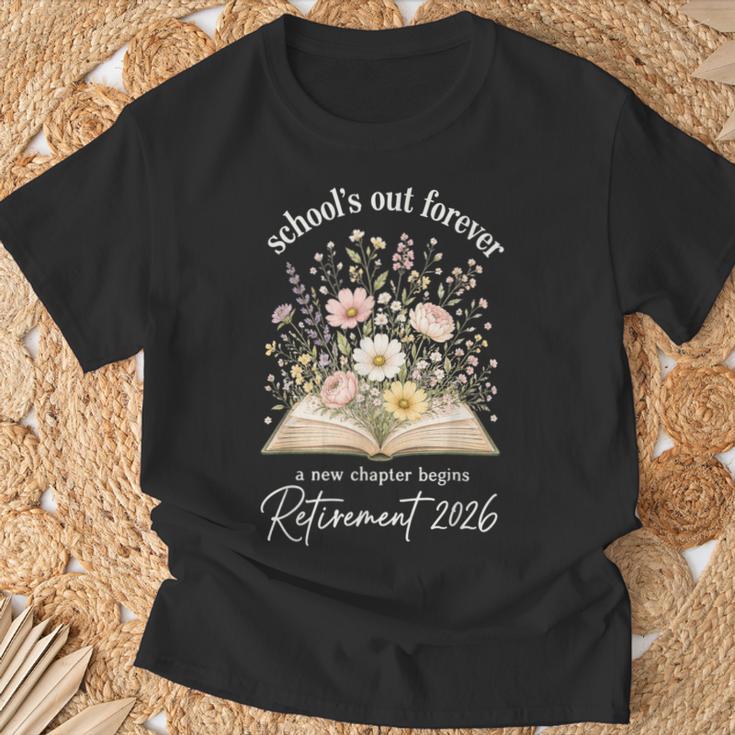 School’s Out Forever 2026 Retirement Teacher Floral Book T-Shirt Gifts for Old Men School’s Out Forever 2026 Retirement Teacher Floral Book T-Shirt Gifts for Old Men