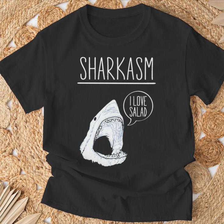 Sharkasm I Lovealad面白い皮肉なシャークスタジオ 長袖tシャツ Tシャツ 高齢者への贈り物
