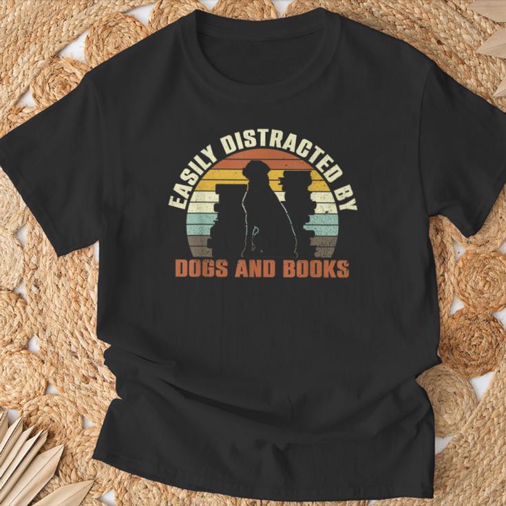Slightly Distracted From Dogs And Books Retro Vintage T-Shirt Gifts for Old Men Slightly Distracted From Dogs And Books Retro Vintage T-Shirt Gifts for Old Men