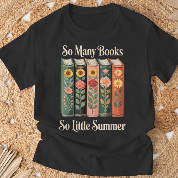 So Many Books So Little Summer Book Lover Teacher T-Shirt Gifts for Old Men So Many Books So Little Summer Book Lover Teacher T-Shirt Gifts for Old Men