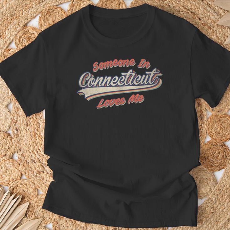 Someone In Connecticut Loves Me レトロ ステート ヴィンテージ 長袖tシャツ Tシャツ 高齢者への贈り物