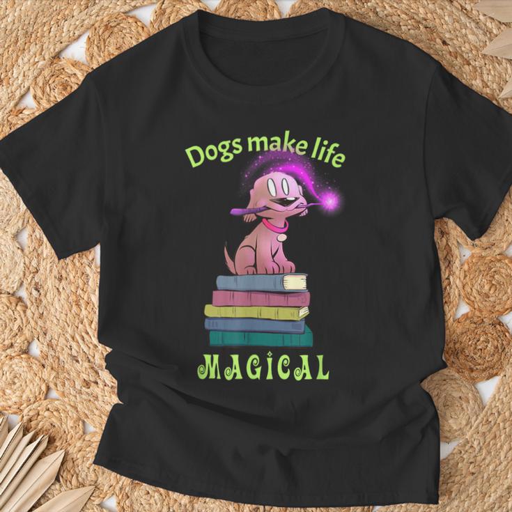 Sophie Magic Wand Dog Wizard Books T-Shirt Gifts for Old Men