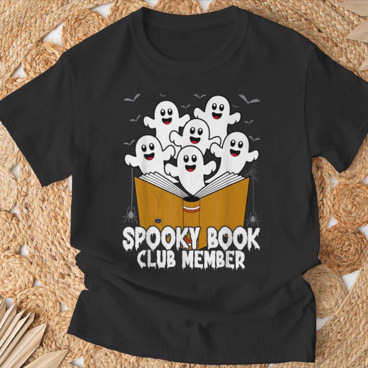 Spooky Book Club Member Halloween Bookish Ghost Lover T-Shirt Gifts for Old Men