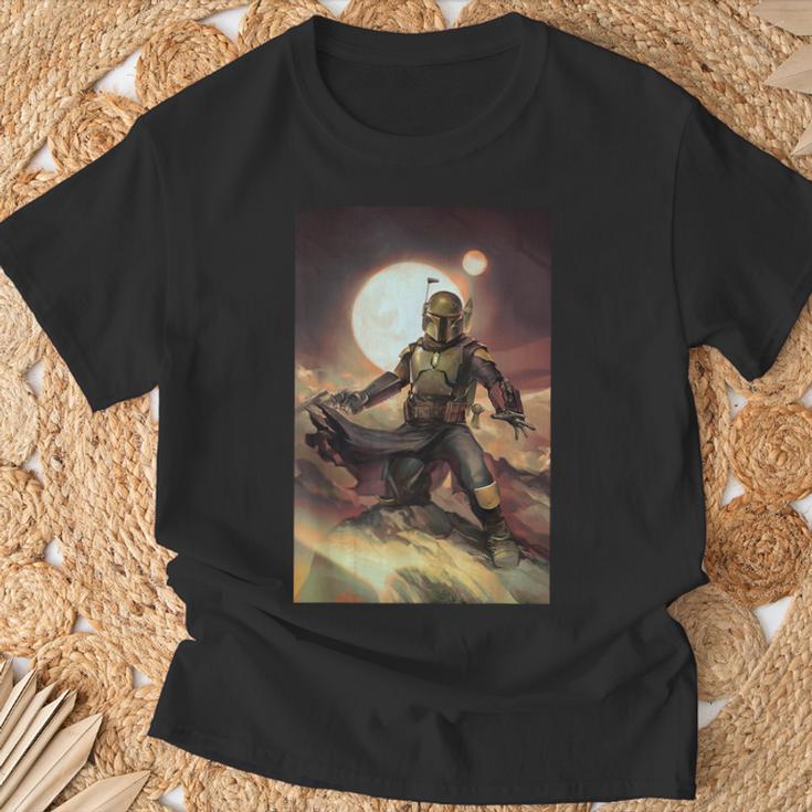 Star Wars The Book Of Boba Fett Combat Pose Portrait T-Shirt Gifts for Old Men