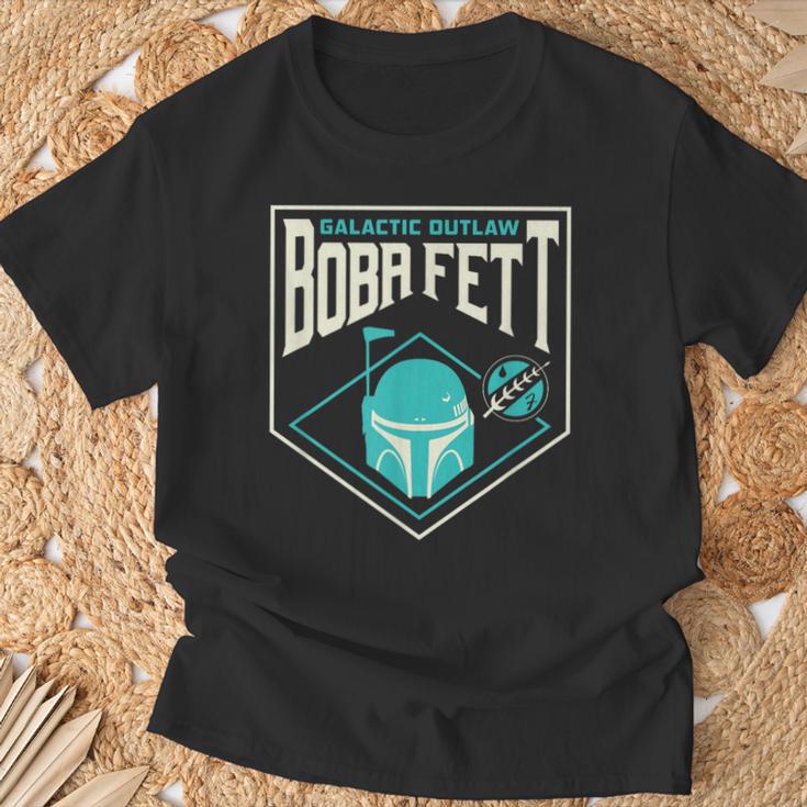 Star Wars The Book Of Boba Fett Galactic Outlaw Badge T-Shirt Gifts for Old Men
