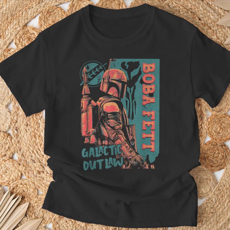 Star Wars The Book Of Boba Fett Galactic Outlaw Poster T-Shirt Gifts for Old Men