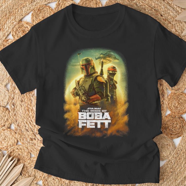 Star Wars The Book Of Boba Fett Group Shot Desert Poster T-Shirt Gifts for Old Men Star Wars The Book Of Boba Fett Group Shot Desert Poster T-Shirt Gifts for Old Men