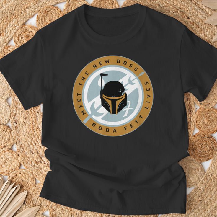 Star Wars The Book Of Boba Fett Meet The New Boss Logo T-Shirt Gifts for Old Men