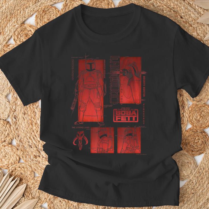 Star Wars The Book Of Boba Fett Sketch Panels T-Shirt Gifts for Old Men Star Wars The Book Of Boba Fett Sketch Panels T-Shirt Gifts for Old Men