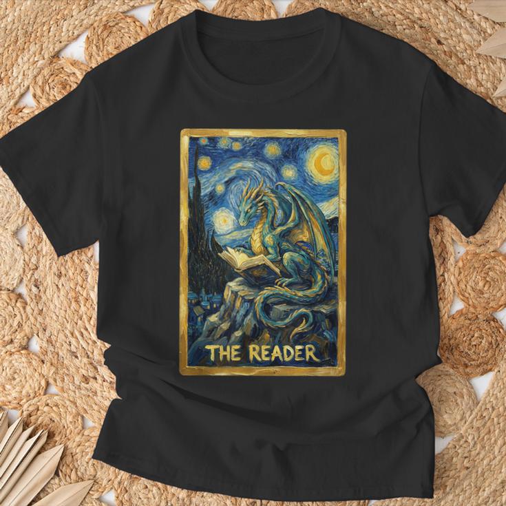 Starry Dragon Reading Book The Reader Fantasy Reader T-Shirt Gifts for Old Men Starry Dragon Reading Book The Reader Fantasy Reader T-Shirt Gifts for Old Men