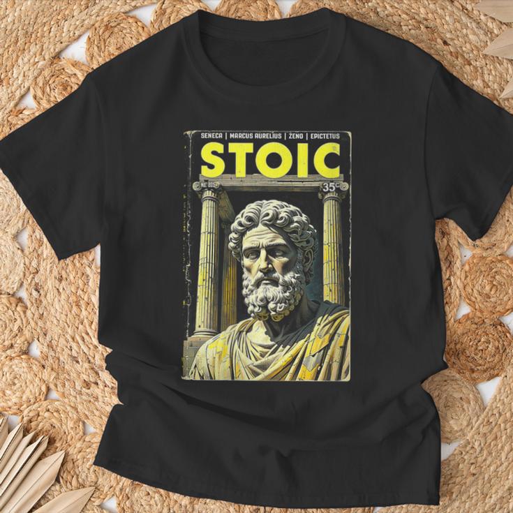 Stoic Philosophy Vintage Book Cover Stoicism Philosopher T-Shirt Gifts for Old Men