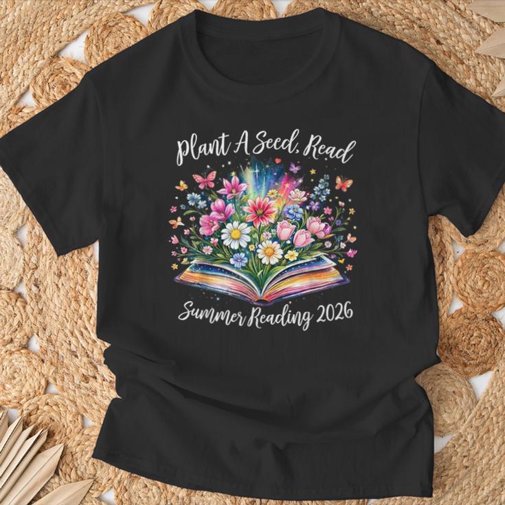 Summer Reading Program 2026 Plant A Seed Read Book Librarian T-Shirt Gifts for Old Men