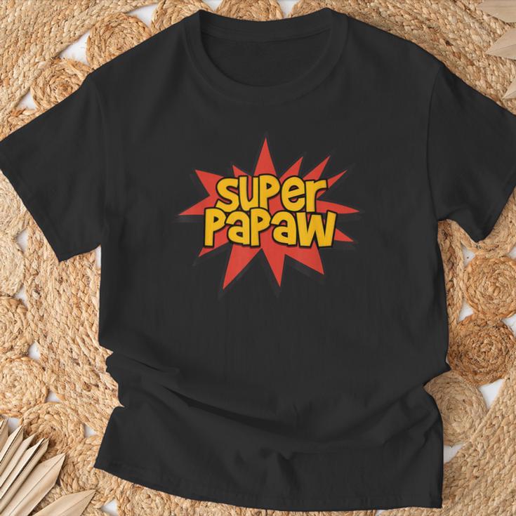 Super Grandfather Comic Book Hero Tshirt Super Papaw T-Shirt Gifts for Old Men