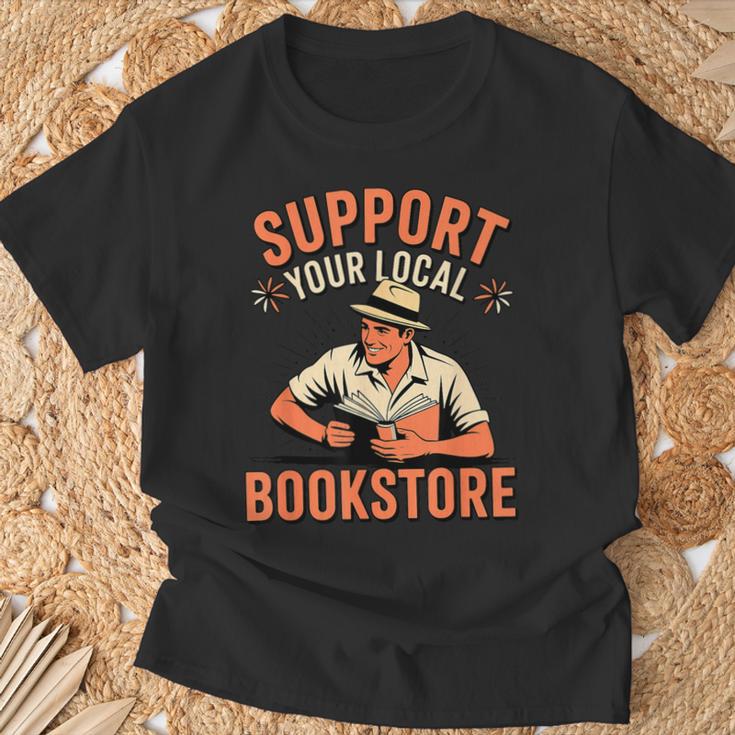 Support Your Local Bookstore Vintage Reader T-Shirt Gifts for Old Men