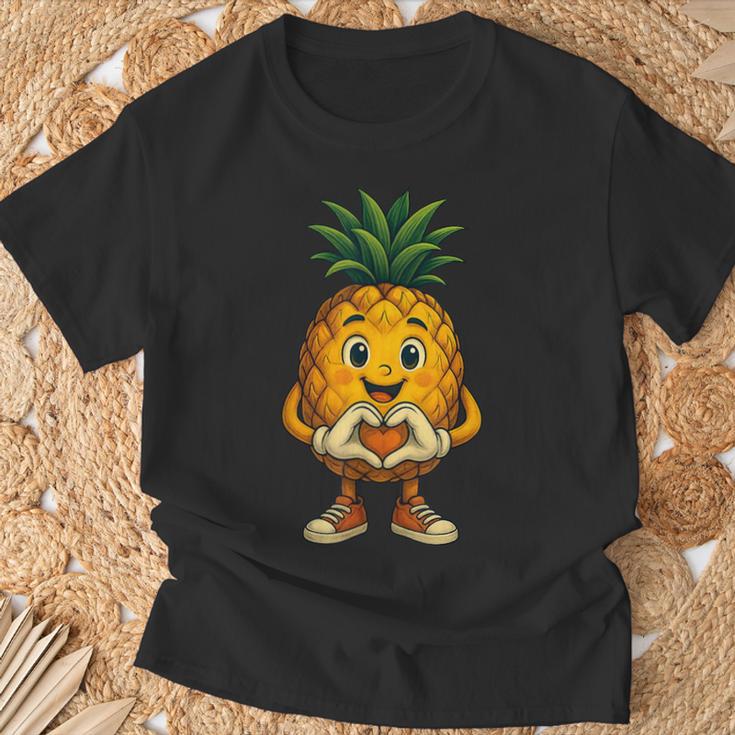 Süßes Ananasmotiv Mit Herzsymbol T-Shirt Geschenke für alte Männer