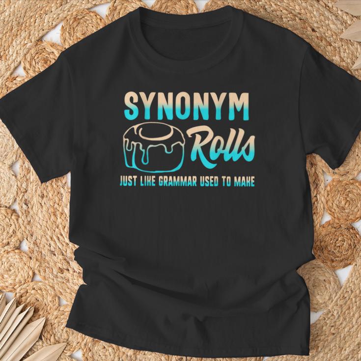 Synonym Rolls Grammar Teacher Literature Book Vocabulary For Men Women Kids T-Shirt Gifts for Old Men