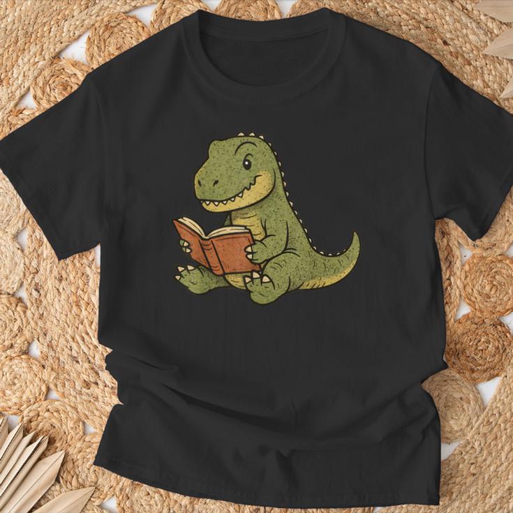 T-Rex Dinosaur Reading Book Nerd T-Shirt Gifts for Old Men T-Rex Dinosaur Reading Book Nerd T-Shirt Gifts for Old Men