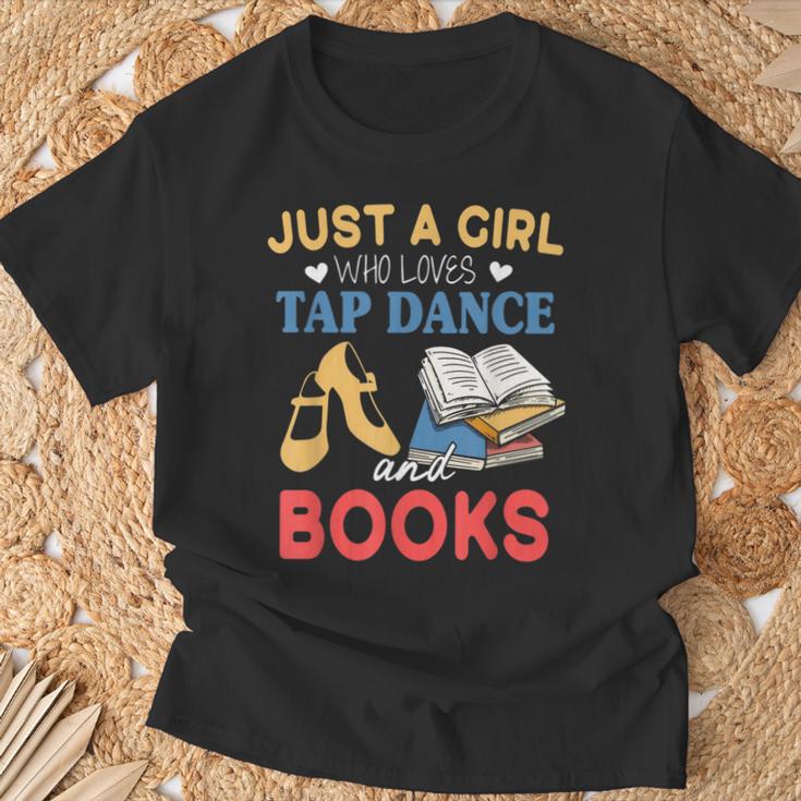 Tap Dancer Girl Who Loves Tap Dance & Books T-Shirt Gifts for Old Men Tap Dancer Girl Who Loves Tap Dance & Books T-Shirt Gifts for Old Men