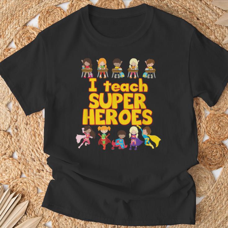I Teach Super Heroes Comic Book Hero Teacher T-Shirt Gifts for Old Men