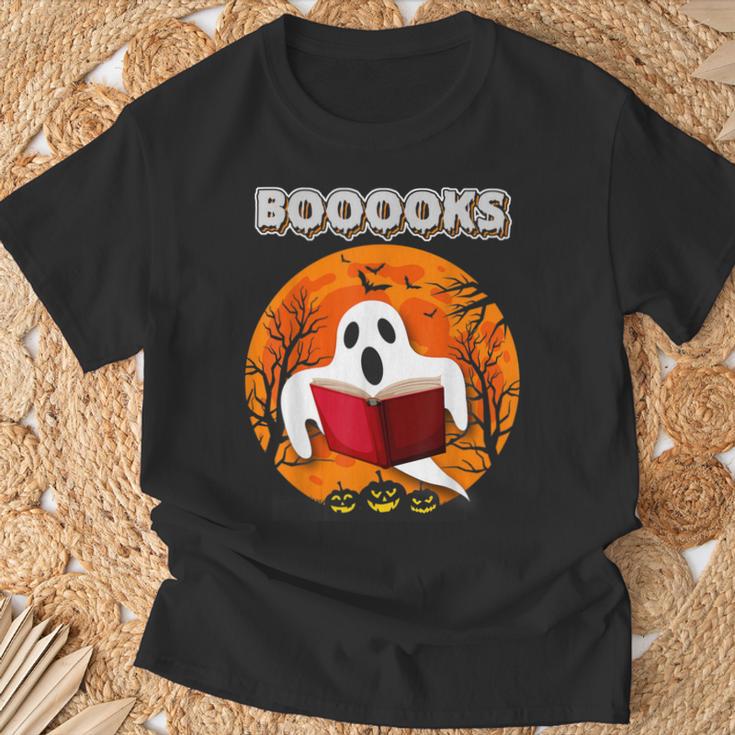 Teacher Halloween Ghost Books Reading For Men Women T-Shirt Gifts for Old Men