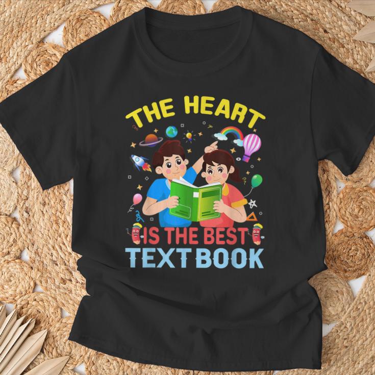Teacher Heart Text Book For Men Women T-Shirt Gifts for Old Men Teacher Heart Text Book For Men Women T-Shirt Gifts for Old Men