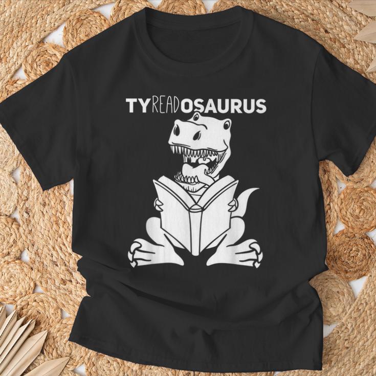 Teachersaurus Dinosaur Reading Book Reader Men Women Kids T-Shirt Gifts for Old Men
