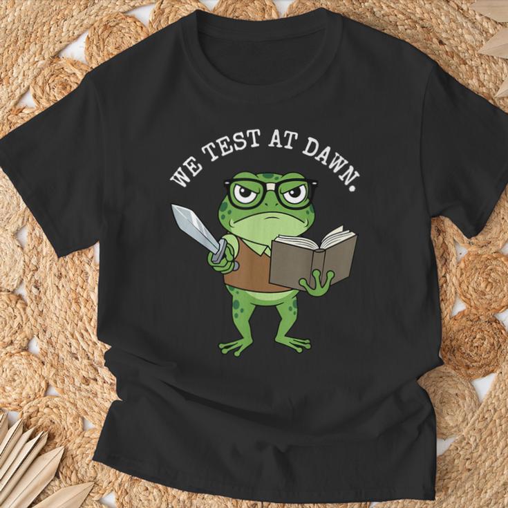 Test Day Grumpy Frog Book WE Test AT Dawn Fantasy T-Shirt Gifts for Old Men