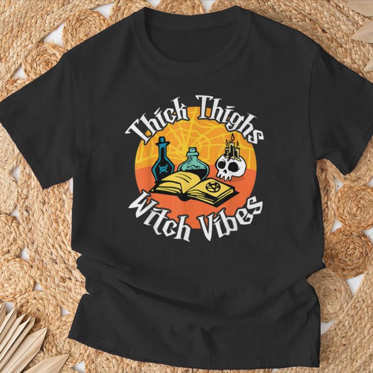 Thick Thighs Witch Vibes Spell Book And Potions T-Shirt Gifts for Old Men