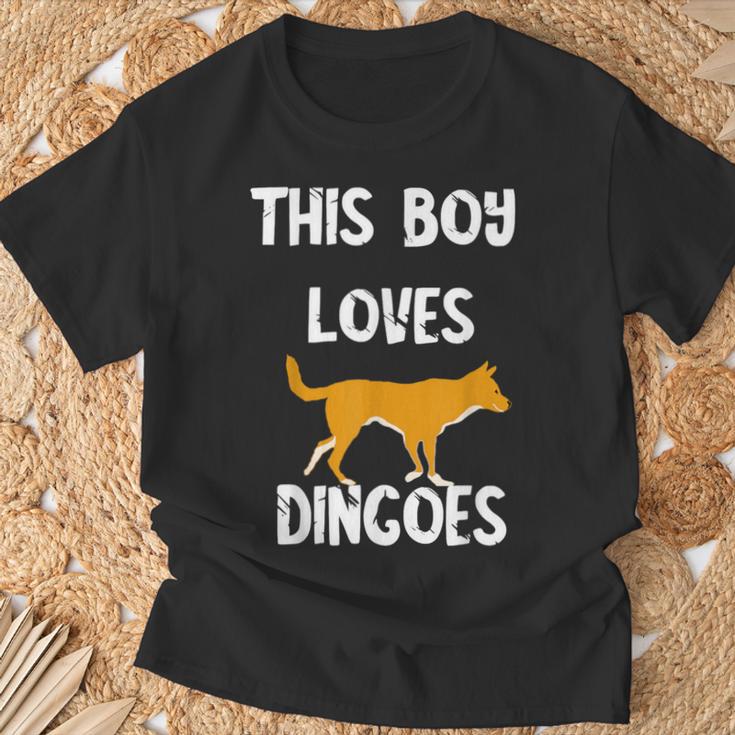 This Boy Loves Dingoes 野生動物 オーストラリアン ディンゴ犬 Tシャツ 高齢者への贈り物