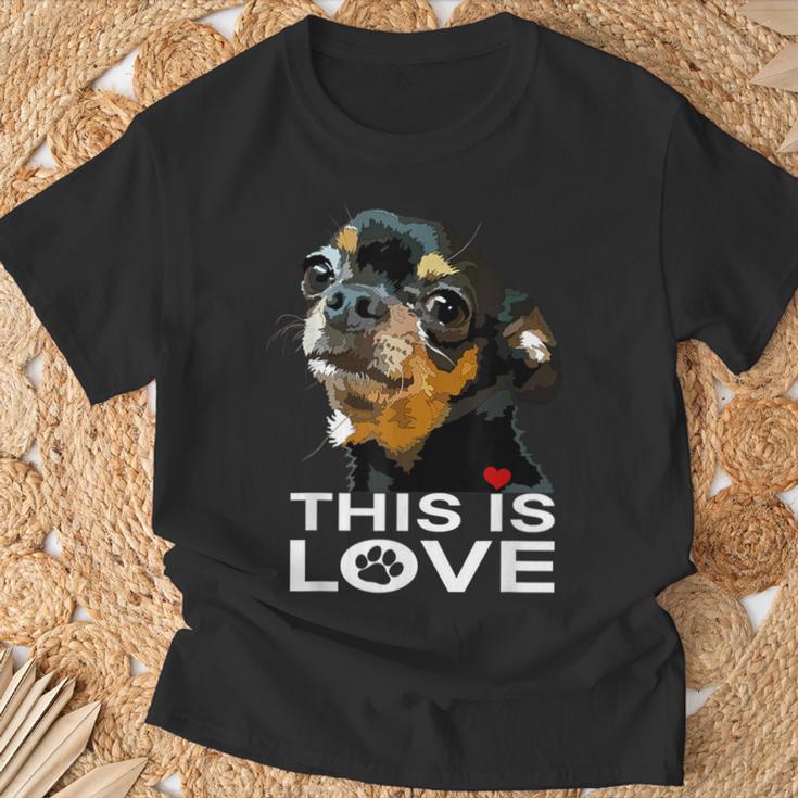 This Is Love And Tan チワワ犬 Tシャツ 高齢者への贈り物