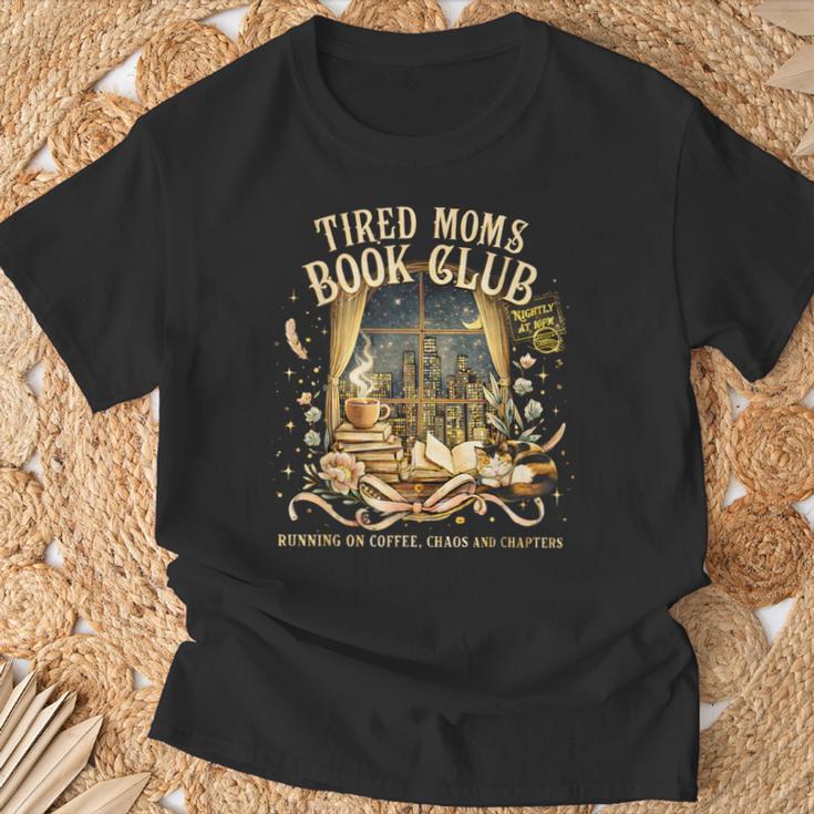 Tired Moms Book Club Night City Coffee Chaos Reading T-Shirt Gifts for Old Men