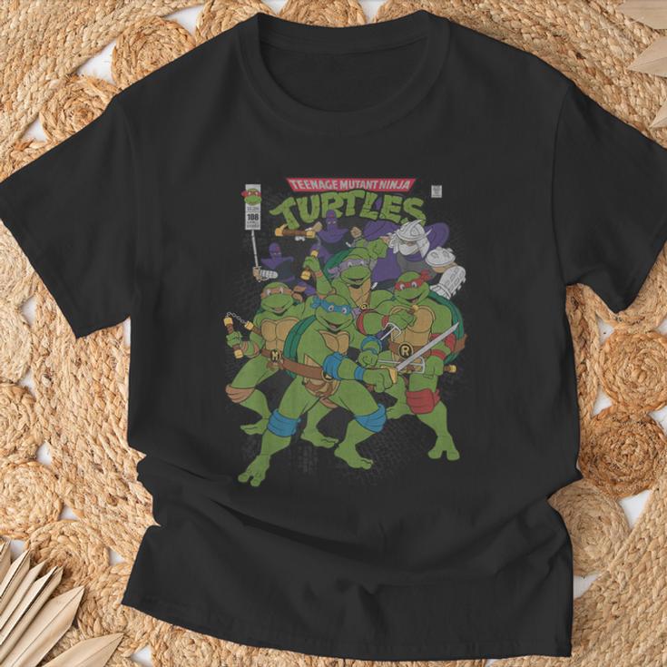 TMNT Comic Book Cover Group Shot T-Shirt Gifts for Old Men