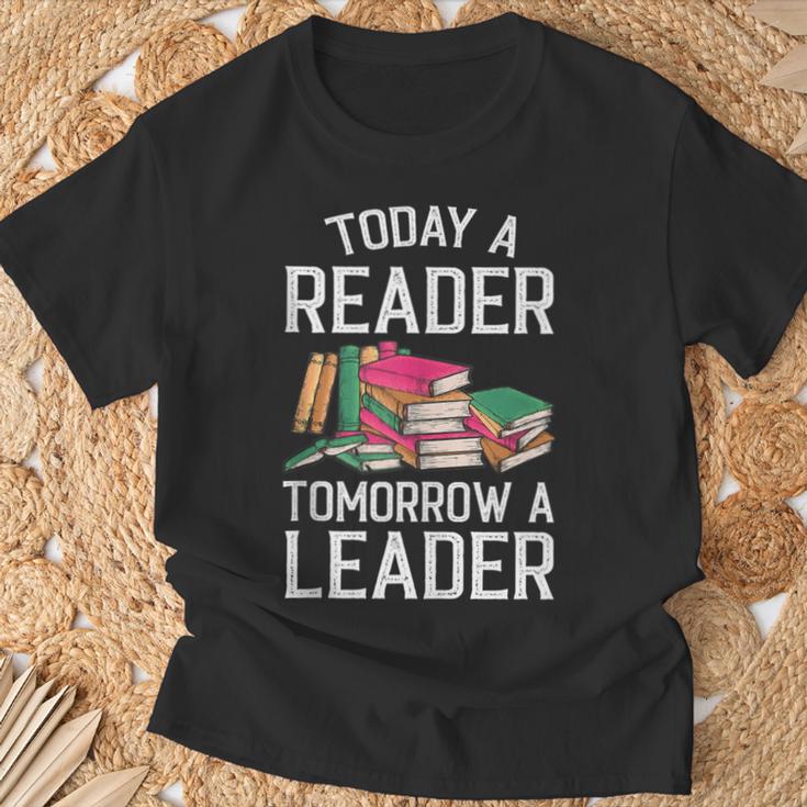 Today a Reader Tomorrow a Leader Books T-Shirt Gifts for Old Men