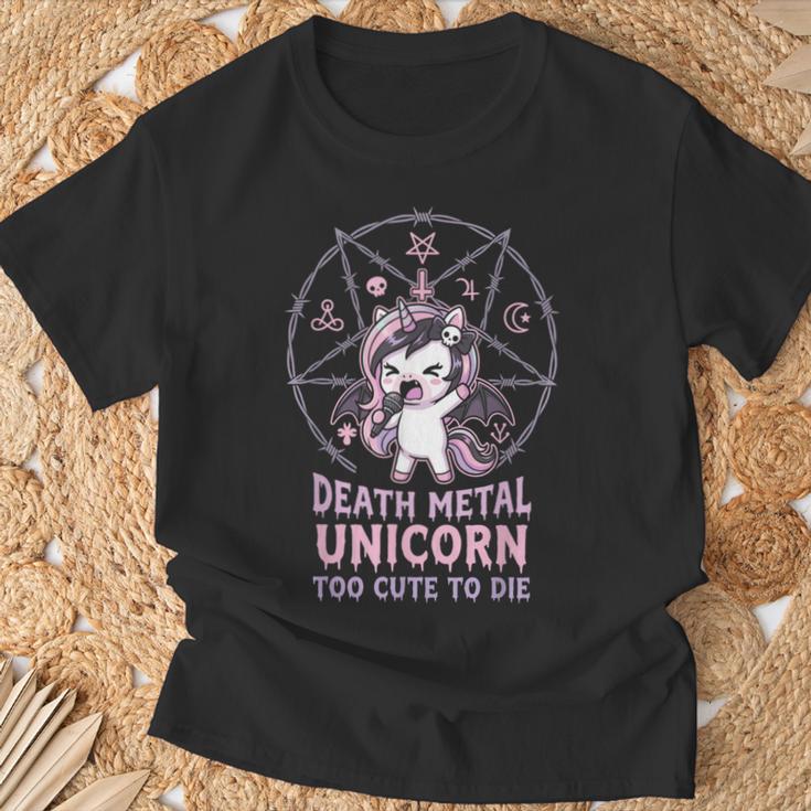 Too Cute To Die Death メタルユニコーン Tシャツ 高齢者への贈り物