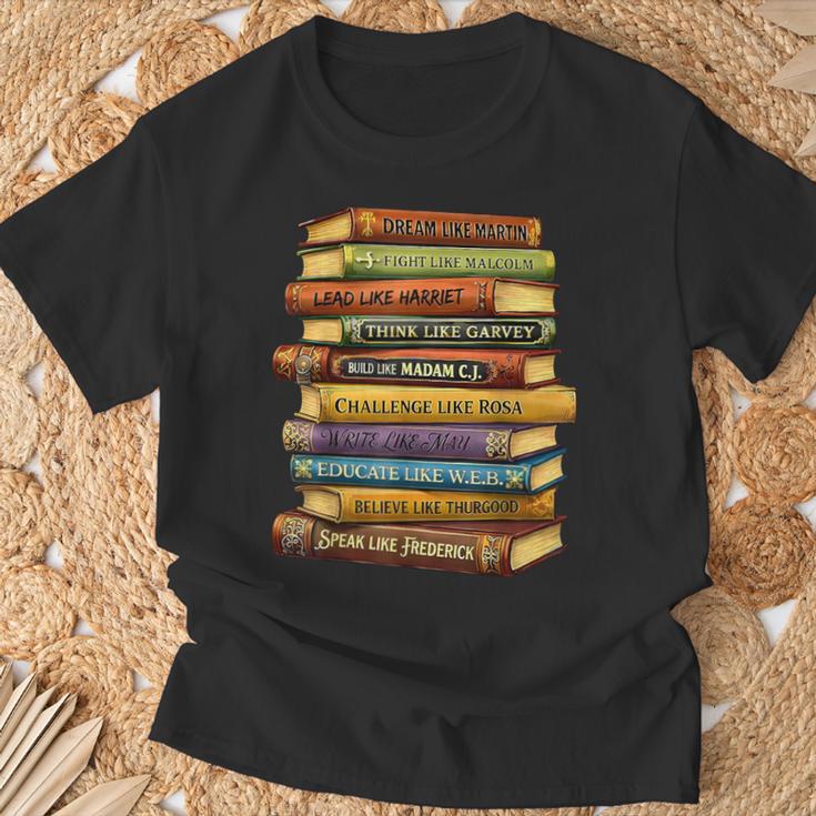 History Book Stack Leaders African American Pride T-Shirt Gifts for Old Men