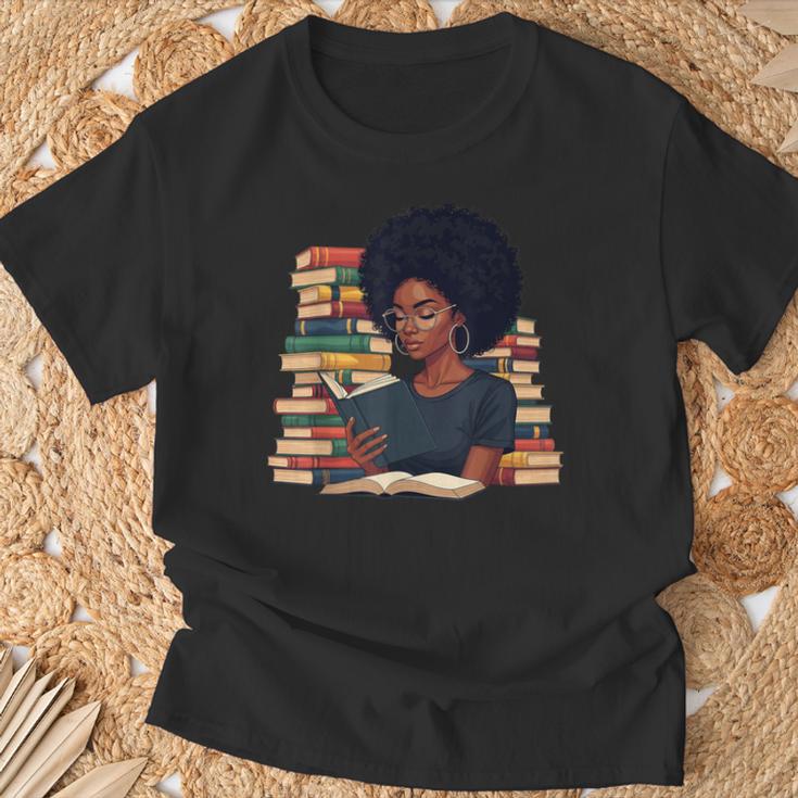 History Month Afro Women Girls Book Lover Librarian T-Shirt Gifts for Old Men