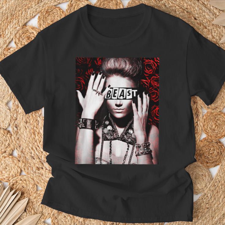 Trendy Floral Beast Girl Photo Tシャツ 高齢者への贈り物