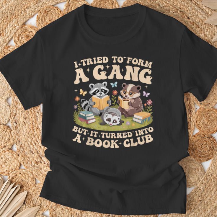 I Tried To Form A Gang But It Turned Into A Book Club Groovy T-Shirt Gifts for Old Men