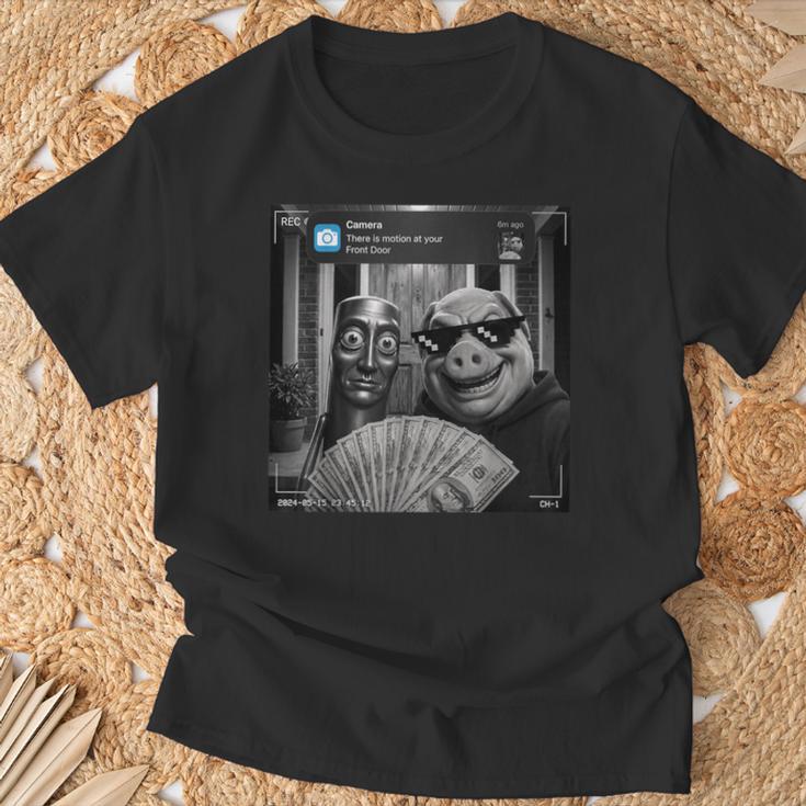 Tung Tung Tungahur John Pork Meme Brainrot Door Motion Tシャツ 高齢者への贈り物
