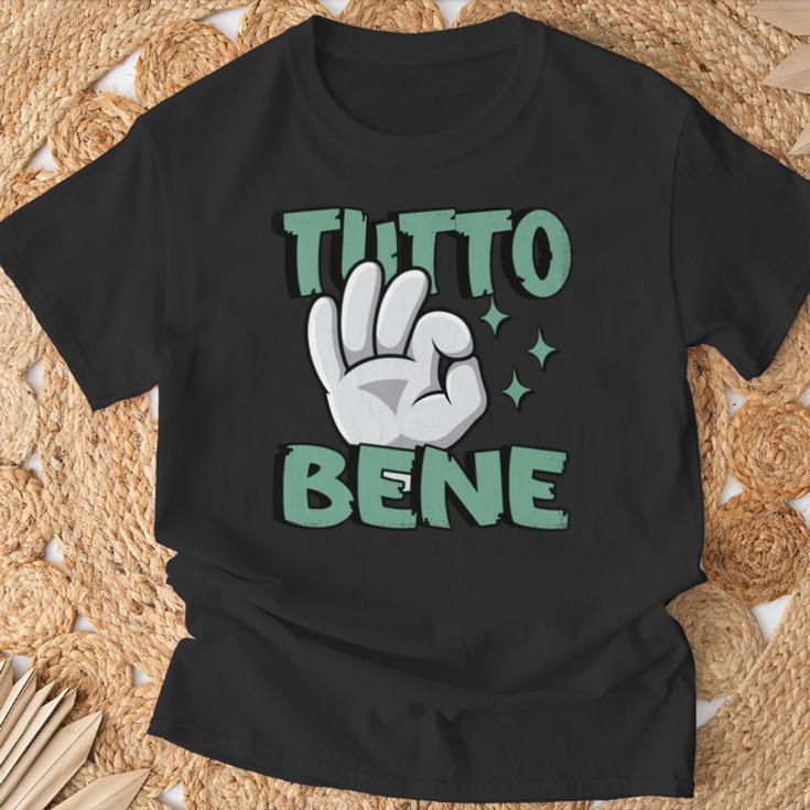 Tutto Bene イタリアの手のジェスチャー面白い引用イタリア 長袖tシャツ Tシャツ 高齢者への贈り物