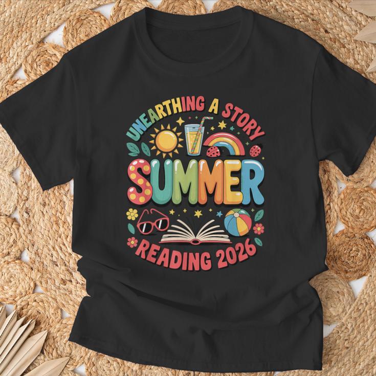 Unearth a Story Summer 2026 Summer Reading Program Book T-Shirt Gifts for Old Men