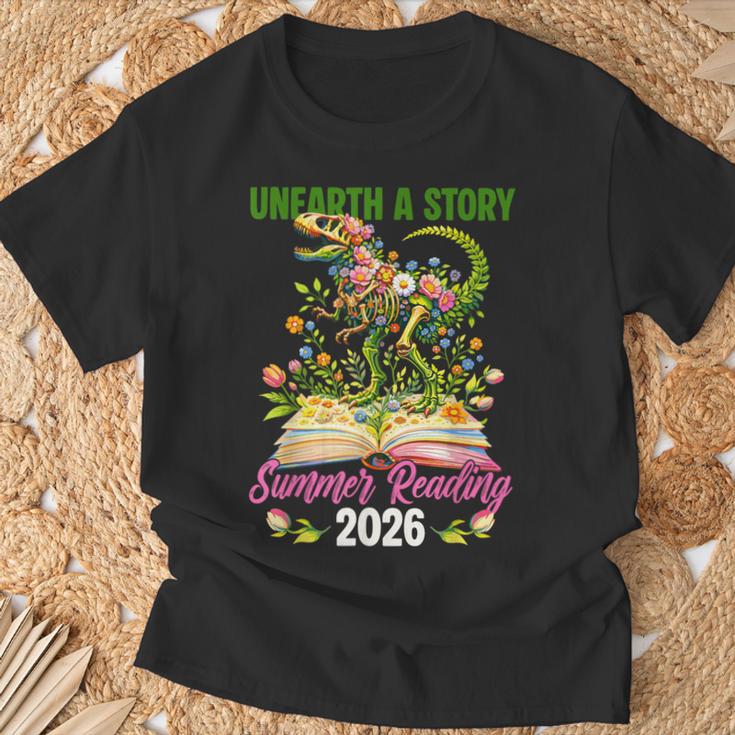 Unearth A StoryRex Reading Book Floral Summer Reading T-Shirt Gifts for Old Men