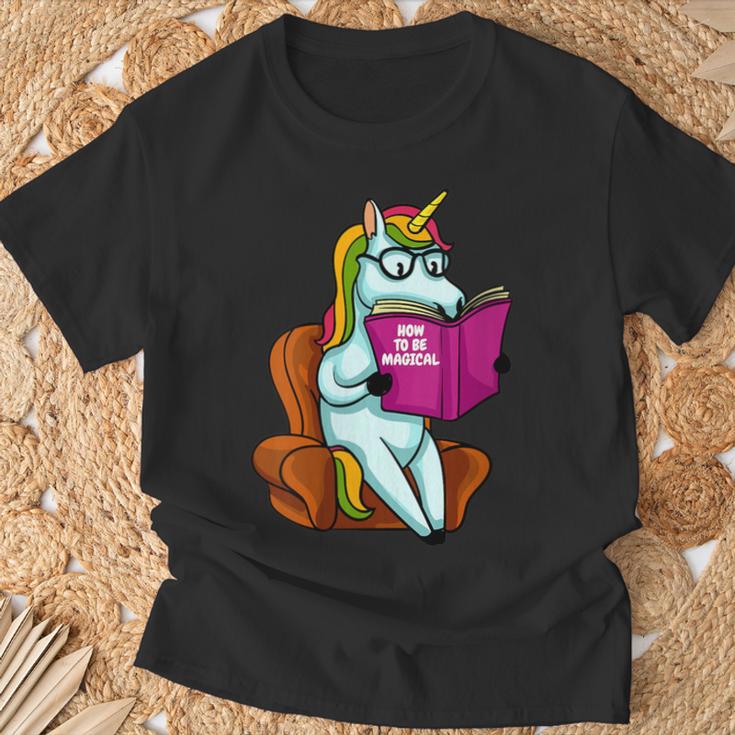 Unicorn Librarian For A Teacher Reading Book In School T-Shirt Gifts for Old Men Unicorn Librarian For A Teacher Reading Book In School T-Shirt Gifts for Old Men